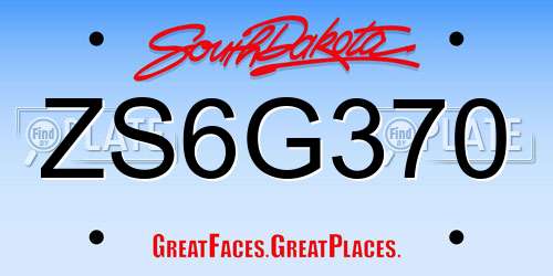 ZS6G370 South Dakota License Plate