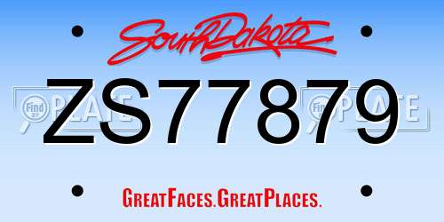 ZS77879 South Dakota License Plate