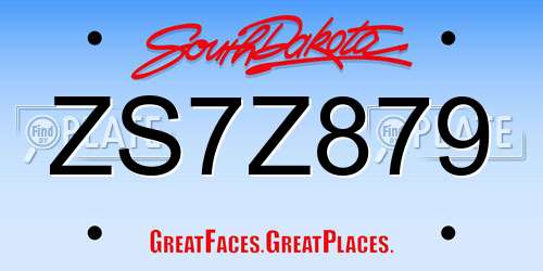 ZS7Z879 South Dakota License Plate