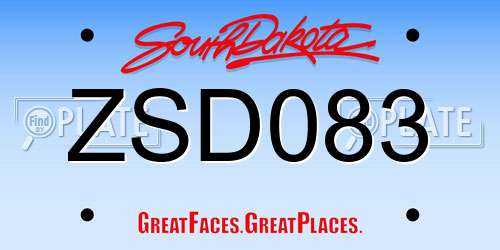 ZSD083 South Dakota License Plate