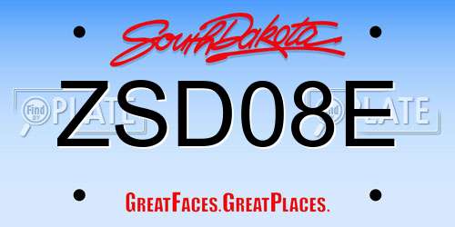 ZSD08E South Dakota License Plate