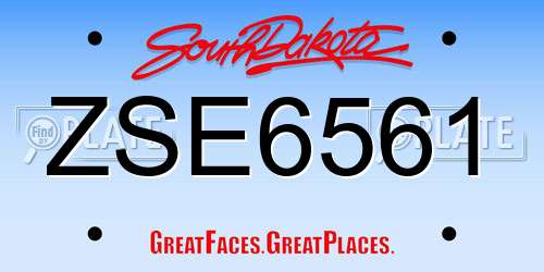 ZSE6561 South Dakota License Plate