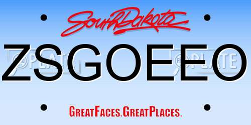 ZSGOEEO South Dakota License Plate