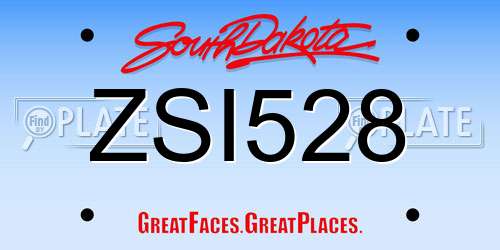ZSI528 South Dakota License Plate