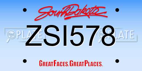 ZSI578 South Dakota License Plate