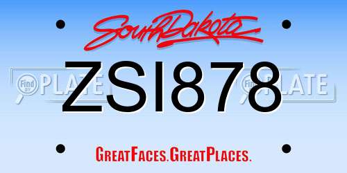 ZSI878 South Dakota License Plate