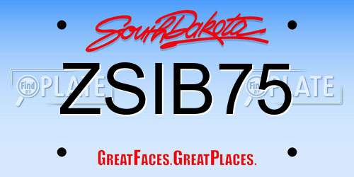 ZSIB75 South Dakota License Plate
