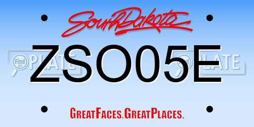 ZSO05E South Dakota License Plate