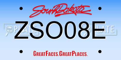 ZSO08E South Dakota License Plate