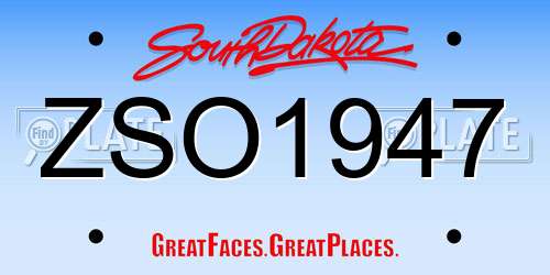 ZSO1947 South Dakota License Plate