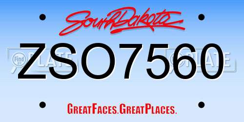 ZSO7560 South Dakota License Plate
