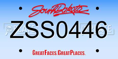 ZSS0446 South Dakota License Plate