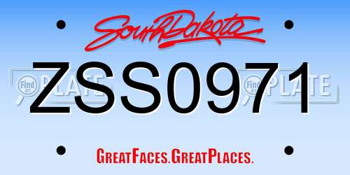 ZSS0971 South Dakota License Plate