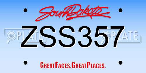 ZSS357 South Dakota License Plate
