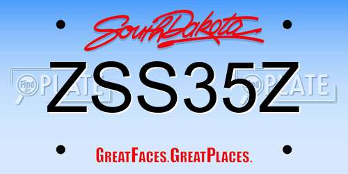 ZSS35Z South Dakota License Plate