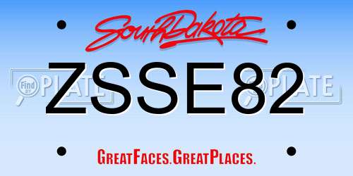 ZSSE82 South Dakota License Plate