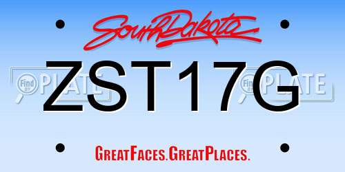 ZST17G South Dakota License Plate