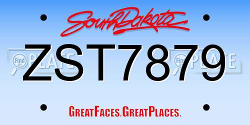 ZST7879 South Dakota License Plate