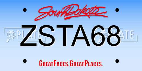 ZSTA68 South Dakota License Plate