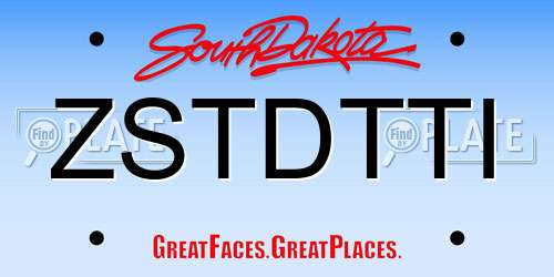 ZSTDTTI South Dakota License Plate