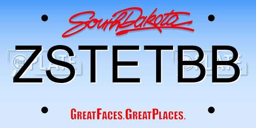 ZSTETBB South Dakota License Plate