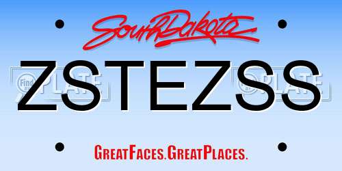 ZSTEZSS South Dakota License Plate