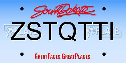 ZSTQTTI South Dakota License Plate