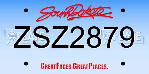 ZSZ2879 South Dakota License Plate