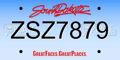ZSZ7879 South Dakota License Plate
