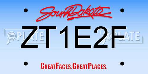 ZT1E2F South Dakota License Plate