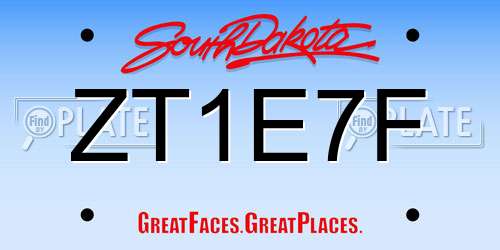 ZT1E7F South Dakota License Plate