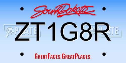 ZT1G8R South Dakota License Plate