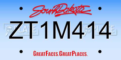 ZT1M414 South Dakota License Plate
