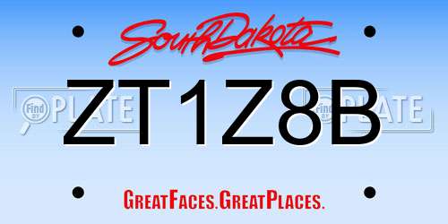 ZT1Z8B South Dakota License Plate