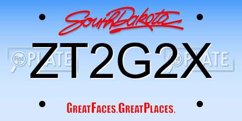ZT2G2X South Dakota License Plate
