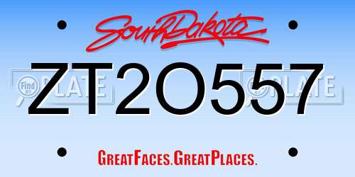 ZT2O557 South Dakota License Plate