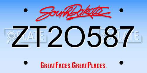 ZT2O587 South Dakota License Plate
