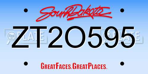 ZT2O595 South Dakota License Plate