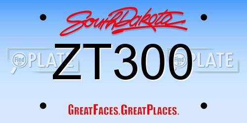 ZT300 South Dakota License Plate