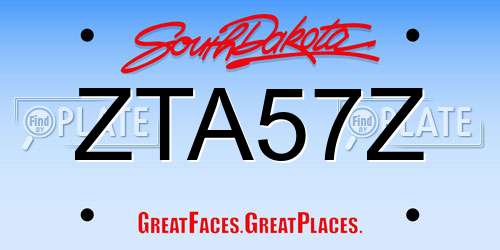 ZTA57Z South Dakota License Plate