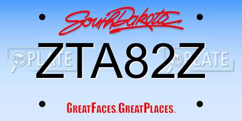 ZTA82Z South Dakota License Plate