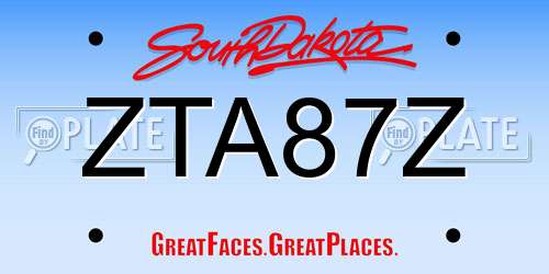 ZTA87Z South Dakota License Plate