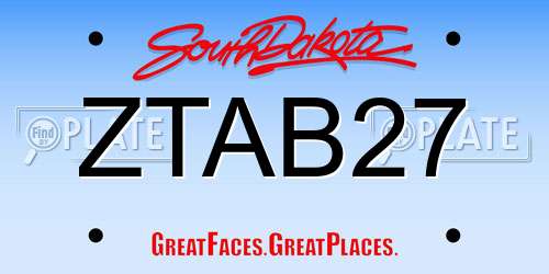 ZTAB27 South Dakota License Plate