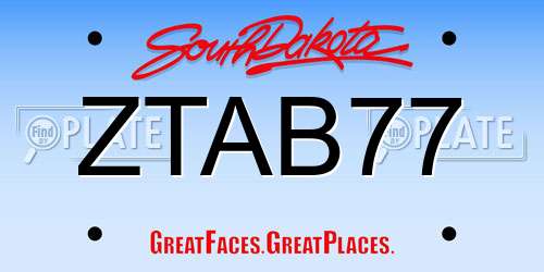 ZTAB77 South Dakota License Plate