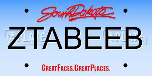 ZTABEEB South Dakota License Plate