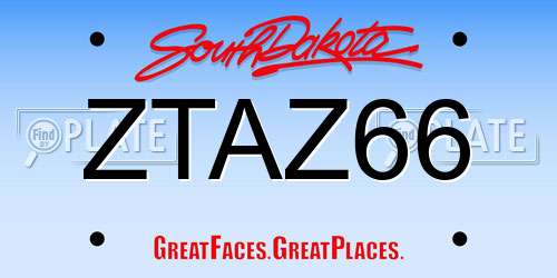 ZTAZ66 South Dakota License Plate