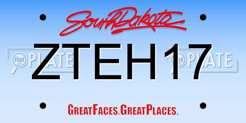 ZTEH17 South Dakota License Plate
