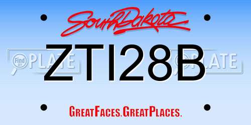 ZTI28B South Dakota License Plate