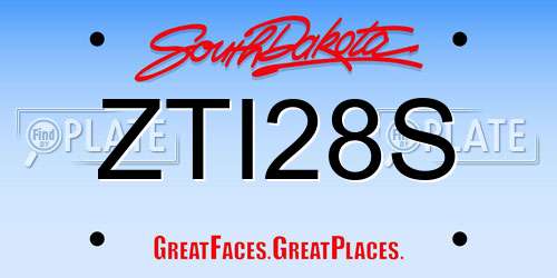 ZTI28S South Dakota License Plate