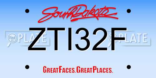 ZTI32F South Dakota License Plate